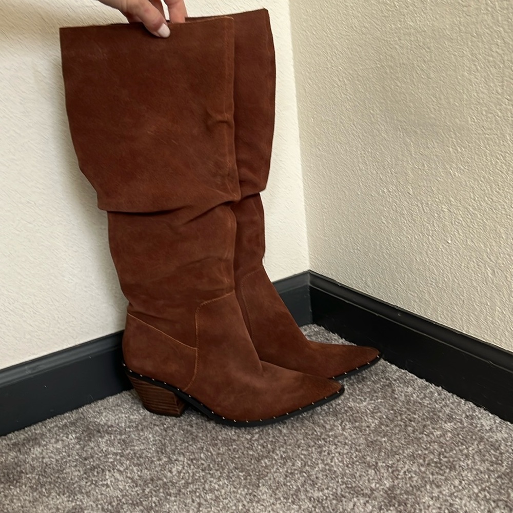 Charles by Charles David brown knee high slouch suede boots